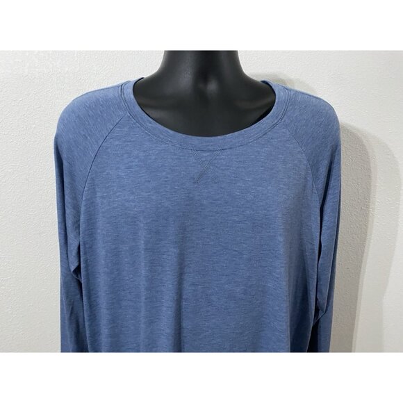 Automet Mens Size 2XL Top Long Sleeve Blue Stretch Polyblend - Picture 2 of 9